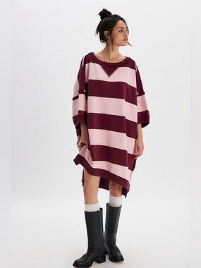 Free people We The Free Out Here Striped Maxi Sweatshirt